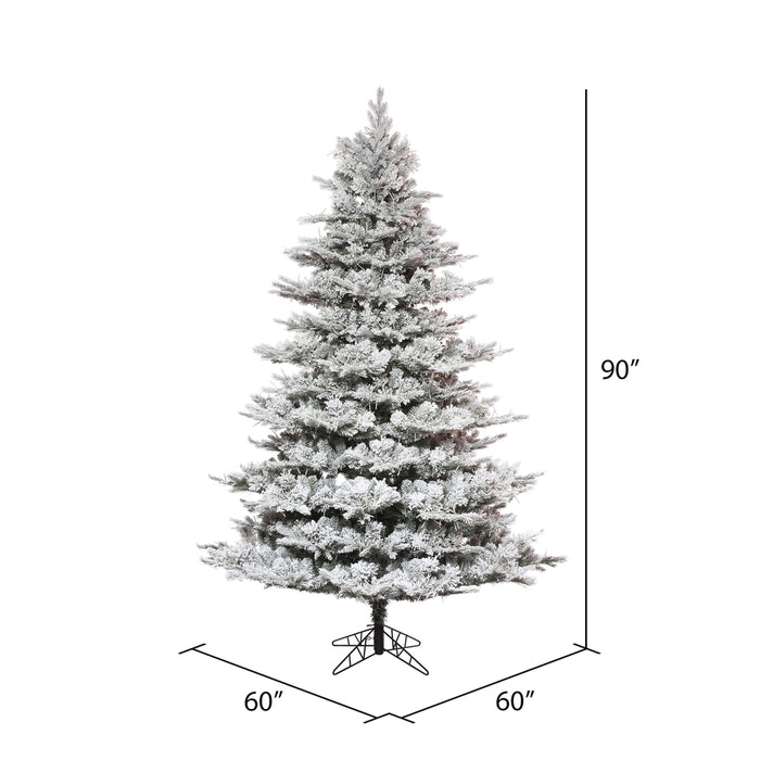 7'6"Hx60"W PE Flocked Kiana Artificial Christmas Tree, Unlit -White - K173375
