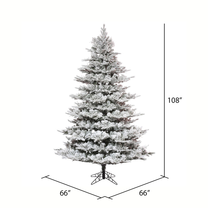9'Hx66"W PE Flocked Kiana Artificial Christmas Tree, Unlit -White - K173380