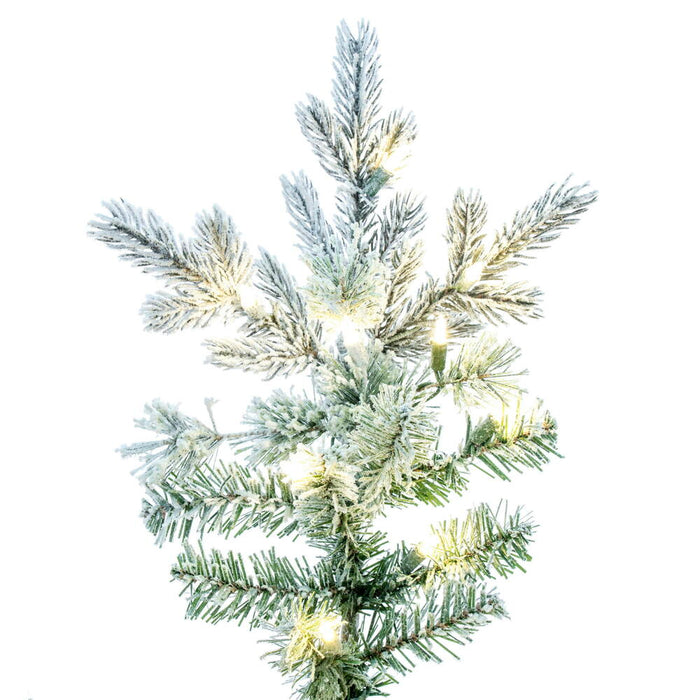 9'Hx66"W PE Flocked Kiana Artificial Christmas Tree, LED Pre-Lit -White - K173381LED