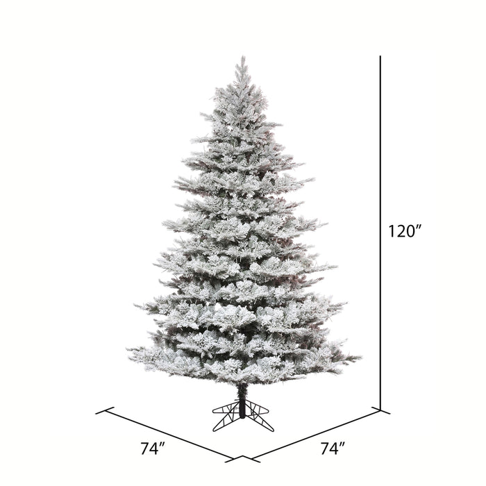 10'Hx74"W PE Flocked Kiana Artificial Christmas Tree, Unlit -White - K173385