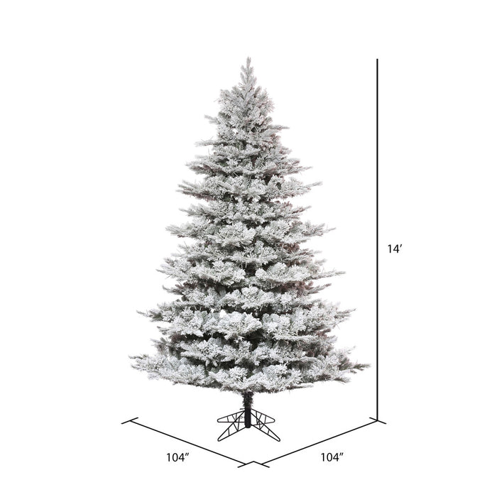 14'Hx104"W PE Flocked Kiana Artificial Christmas Tree, Unlit -White - K173395