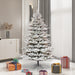 6'6"Hx54"W PE Flocked Kiana Artificial Christmas Tree, Micro LED Pre-Lit -White - K173466LED