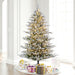 7'6"Hx60"W PE Flocked Kiana Artificial Christmas Tree, Micro LED Pre-Lit (Multi-Mode) -White - K173476LEDCC