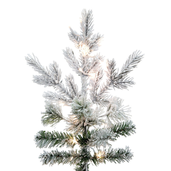 7'6"Hx60"W PE Flocked Kiana Artificial Christmas Tree, Micro LED Pre-Lit (Multi-Mode) -White - K173476LEDCC