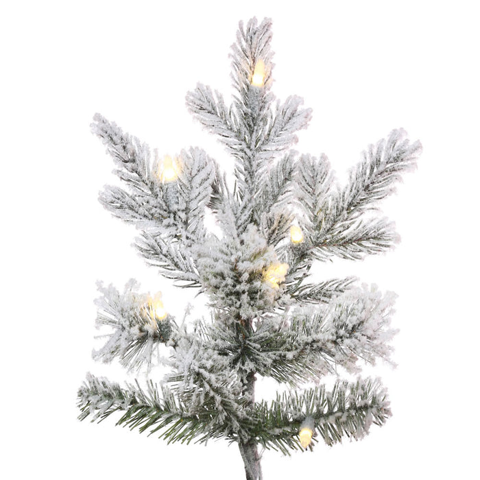 9'Hx66"W PE Flocked Kiana Artificial Christmas Tree, Micro LED Pre-Lit -White - K173481LED