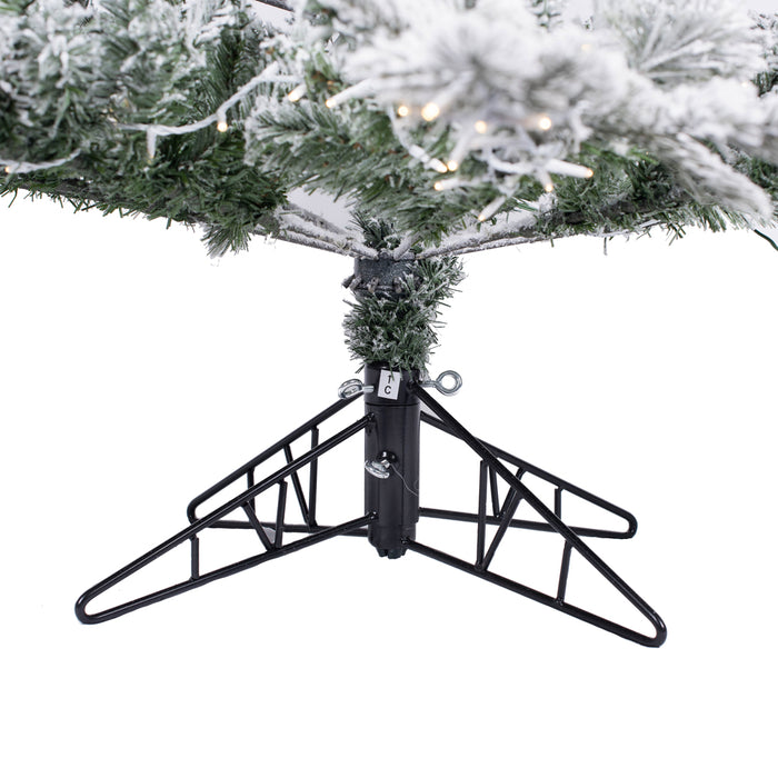 7'6"Hx60"W PE Flocked Kiana Artificial Christmas Tree, Micro LED Pre-Lit -White - K173476LED