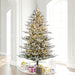 9'Hx66"W PE Flocked Kiana Artificial Christmas Tree, Micro LED Pre-Lit (Multi-Mode) -White - K173481LEDCC