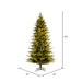 6'6"Hx42"W PE Slim Kamas Fraser Fir Artificial Christmas Tree, Micro LED Pre-Lit (Multi-Mode) -White/Green - K184168LEDCC