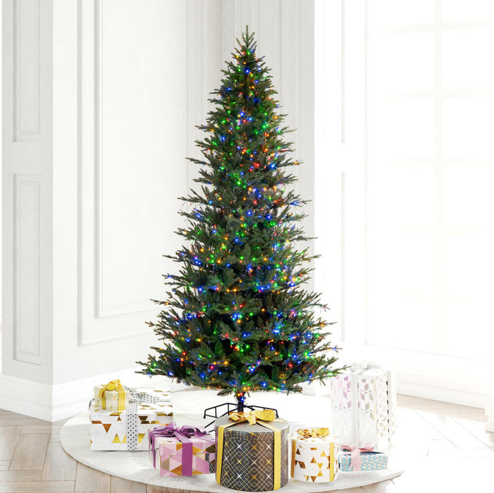 6'6"Hx42"W PE Slim Kamas Fraser Fir Artificial Christmas Tree, Micro LED Pre-Lit (Multi-Mode) -White/Green - K184168LEDCC