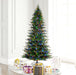 6'6"Hx42"W PE Slim Kamas Fraser Fir Artificial Christmas Tree, Micro LED Pre-Lit (Multi-Mode) -White/Green - K184168LEDCC