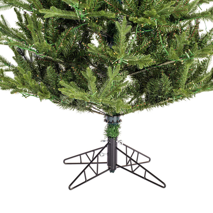 7'6"Hx48"W PE Slim Kamas Fraser Fir Artificial Christmas Tree, Micro LED Pre-Lit -White/Green - K184176LED