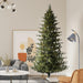 7'6"Hx48"W PE Slim Kamas Fraser Fir Artificial Christmas Tree, Micro LED Pre-Lit -White/Green - K184176LED