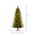 7'6"Hx48"W PE Slim Kamas Fraser Fir Artificial Christmas Tree, Micro LED Pre-Lit (Multi-Mode) -White/Green - K184178LEDCC