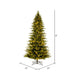 9'Hx57"W PE Slim Kamas Fraser Fir Artificial Christmas Tree, Micro LED Pre-Lit (Multi-Mode) -White/Green - K184183LEDCC