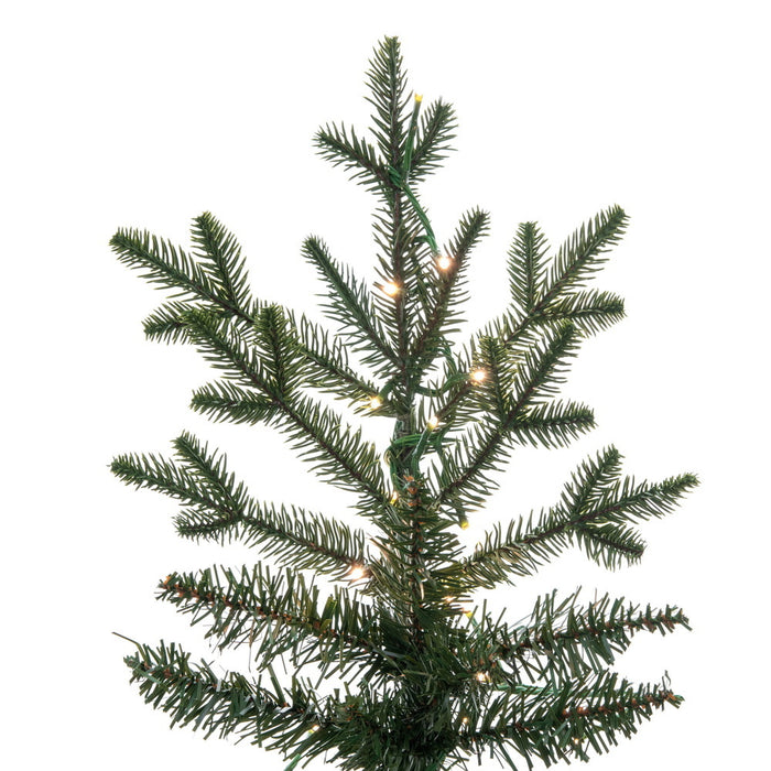 9'Hx57"W PE Slim Kamas Fraser Fir Artificial Christmas Tree, Micro LED Pre-Lit (Multi-Mode) -White/Green - K184183LEDCC