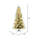6'6"Hx42"W PE Slim Flocked Kamas Fraser Fir Artificial Christmas Tree, LED Pre-Lit -White/Green - K185066LED