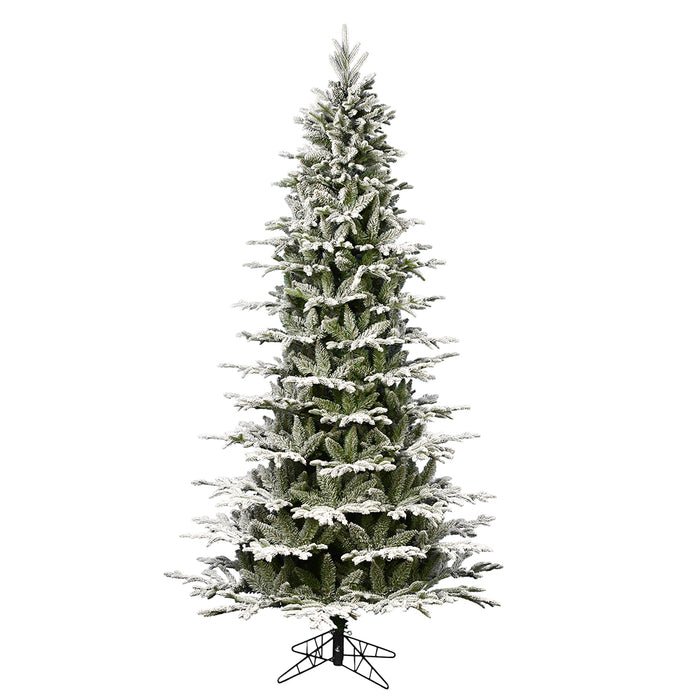 10'Hx63"W PE Slim Flocked Kamas Fraser Fir Artificial Christmas Tree, Unlit -White/Green - K185085