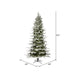 7'6"Hx48"W PE Slim Flocked Kamas Fraser Fir Artificial Christmas Tree, Unlit -White/Green - K185075