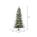 9'Hx57"W PE Slim Flocked Kamas Fraser Fir Artificial Christmas Tree, Unlit -White/Green - K185080