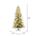 9'Hx57"W PE Slim Flocked Kamas Fraser Fir Artificial Christmas Tree, LED Pre-Lit -White/Green - K185081LED