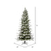 10'Hx63"W PE Slim Flocked Kamas Fraser Fir Artificial Christmas Tree, Unlit -White/Green - K185085