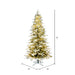 12'Hx72"W PE Slim Flocked Kamas Fraser Fir Artificial Christmas Tree, LED Pre-Lit -White/Green - K185091LED