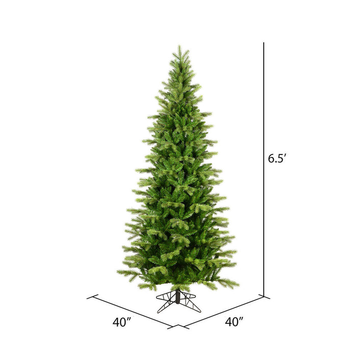 6'6"Hx40"W PE Slim Balsam Spruce Artificial Christmas Tree, Unlit -Green - K186165