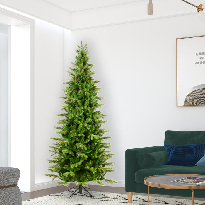 7'6"Hx44"W PE Slim Balsam Spruce Artificial Christmas Tree, Unlit -Green - K186175