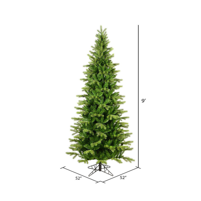 9'Hx52"W PE Slim Balsam Spruce Artificial Christmas Tree, Unlit -Green - K186180