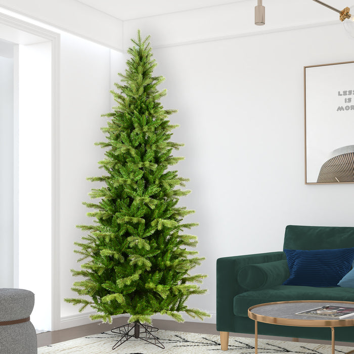 9'Hx52"W PE Slim Balsam Spruce Artificial Christmas Tree, Unlit -Green - K186180