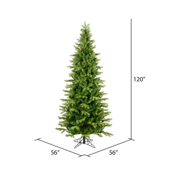 10'Hx56"W PE Slim Balsam Spruce Artificial Christmas Tree, Unlit -Green - K186185