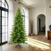 12'Hx65"W PE Slim Balsam Spruce Artificial Christmas Tree, LED Pre-Lit -Green - K186191LED