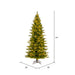4'6"Hx30"W PE Slim Balsam Spruce Artificial Christmas Tree, Micro LED Pre-Lit (Multi-Mode) -Green - K186248LEDCC