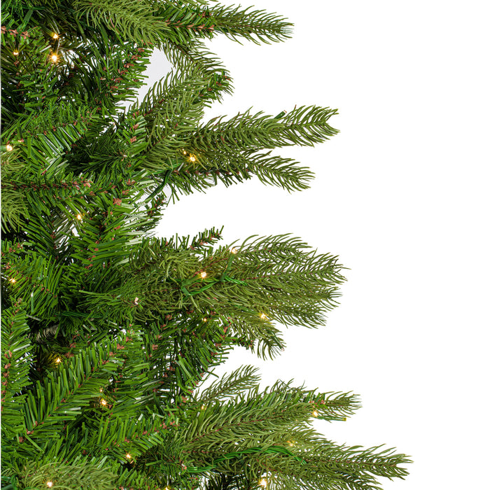 7'6"Hx44"W PE Slim Balsam Spruce Artificial Christmas Tree, Micro LED Pre-Lit (Multi-Mode) -Green - K186278LEDCC