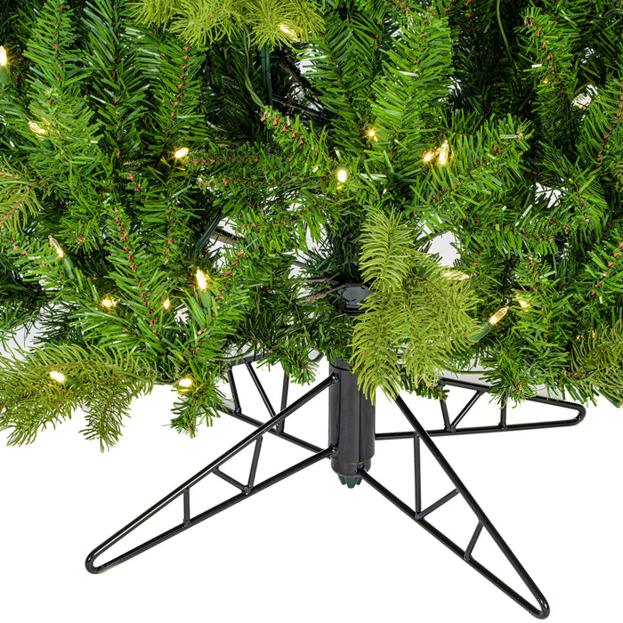 7'6"Hx44"W PE Slim Balsam Spruce Artificial Christmas Tree, Micro LED Pre-Lit (Multi-Mode) -Green - K186278LEDCC