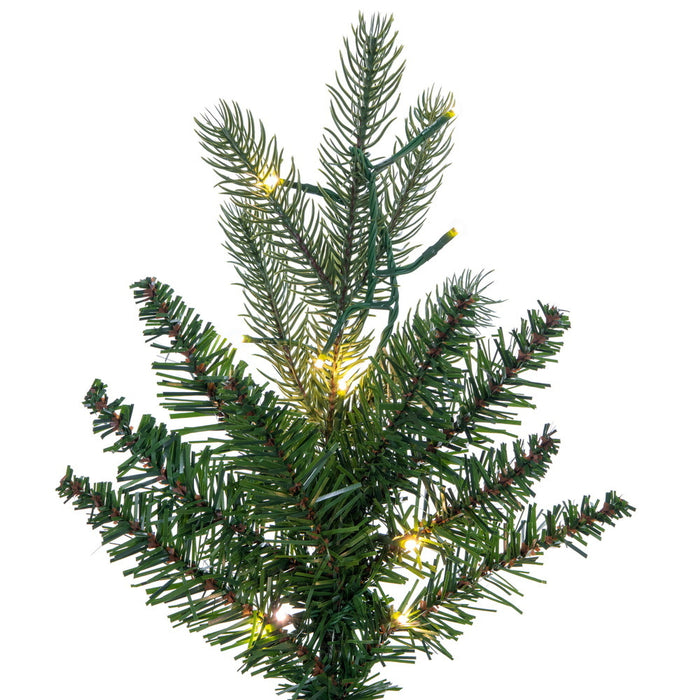 4'6"Hx30"W PE Slim Balsam Spruce Artificial Christmas Tree, Micro LED Pre-Lit (Multi-Mode) -Green - K186248LEDCC