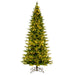 9'Hx52"W PE Slim Balsam Spruce Artificial Christmas Tree, Micro LED Pre-Lit (Multi-Mode) -Green - K186283LEDCC