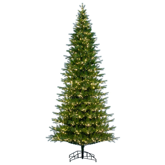 4'6"Hx30"W PE Slim Balsam Spruce Artificial Christmas Tree, Micro LED Pre-Lit -Green - K186246LED