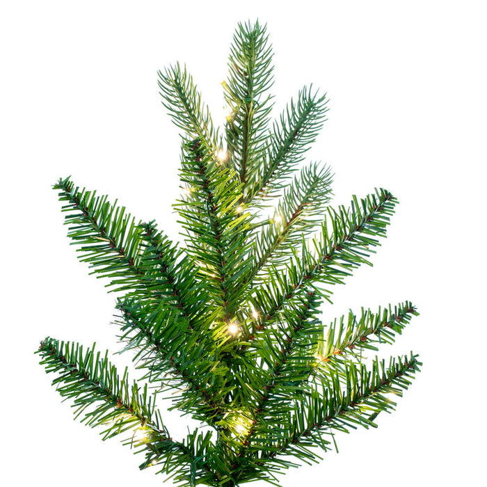 6'6"Hx40"W PE Slim Balsam Spruce Artificial Christmas Tree, Micro LED Pre-Lit -Green - K186266LED