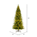 10'Hx56"W PE Slim Balsam Spruce Artificial Christmas Tree, Micro LED Pre-Lit (Multi-Mode) -Green - K186288LEDCC