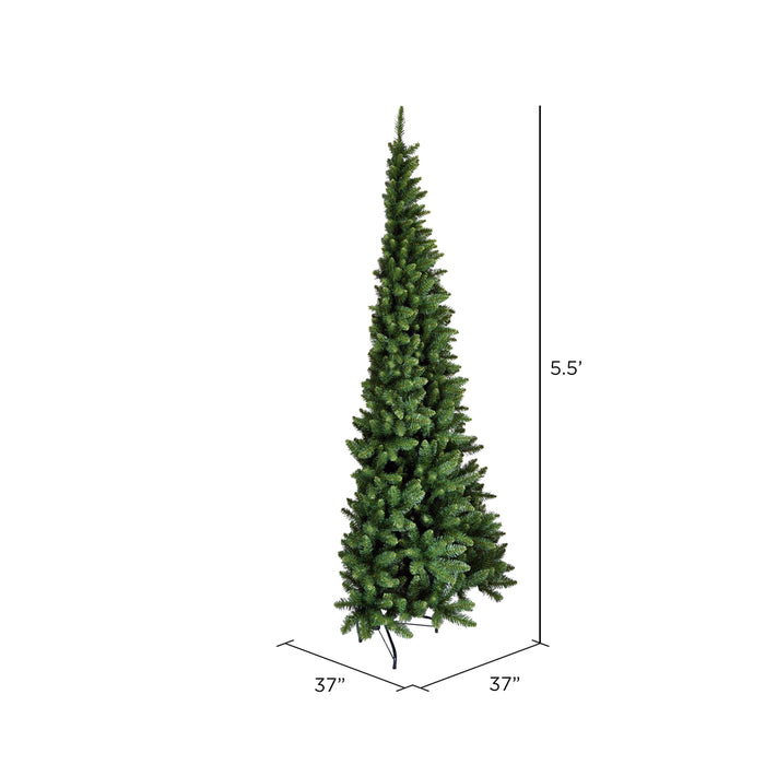 5'6"Hx37"W Half-Tree/Wall Chapel Pine Artificial Christmas Tree, Unlit -Green - K193155