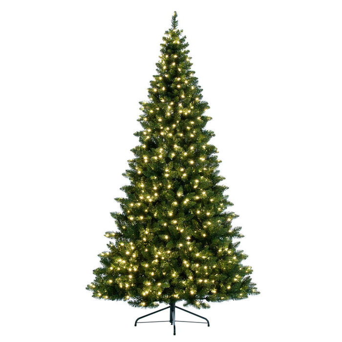 7'6"Hx50"W Half-Tree/Wall Chapel Pine Artificial Christmas Tree, LED Pre-Lit -Green - K193176LED