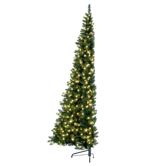 7'6"Hx50"W Half-Tree/Wall Chapel Pine Artificial Christmas Tree, LED Pre-Lit -Green - K193176LED