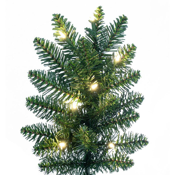 7'6"Hx50"W Half-Tree/Wall Chapel Pine Artificial Christmas Tree, LED Pre-Lit -Green - K193176LED