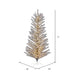6'Hx43"W Vintage Aluminum Pine Artificial Christmas Tree, Micro LED Pre-Lit -Silver - K196361LED
