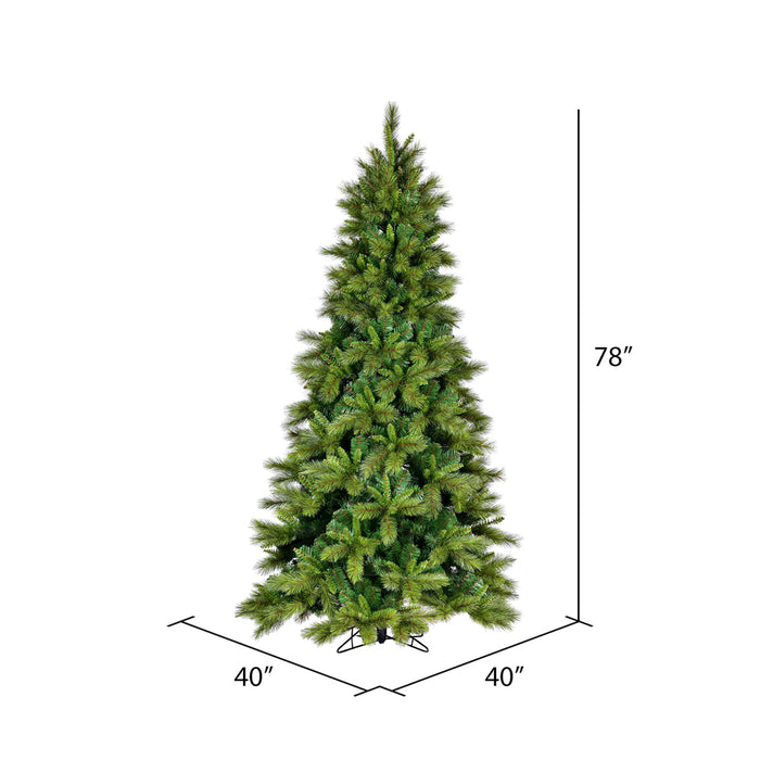 6'6"Hx40"W PE Brighton Pine Artificial Christmas Tree, Unlit -Green - K201265