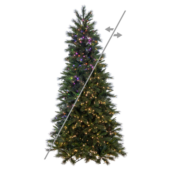 6'6"Hx40"W PE Brighton Pine Artificial Christmas Tree, LED Pre-Lit (Multi-Mode) -Green - K201266LEDCC