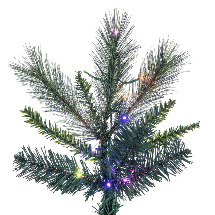 6'6"Hx40"W PE Brighton Pine Artificial Christmas Tree, LED Pre-Lit (Multi-Mode) -Green - K201266LEDCC