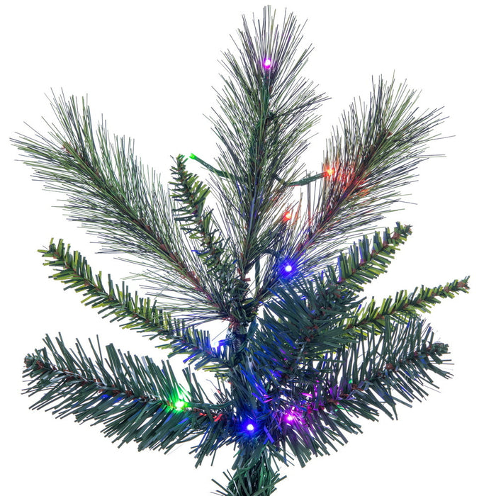 14'Hx87"W PE Brighton Pine Artificial Christmas Tree, LED Pre-Lit (Multi-Mode) -Green - K201296LEDCC