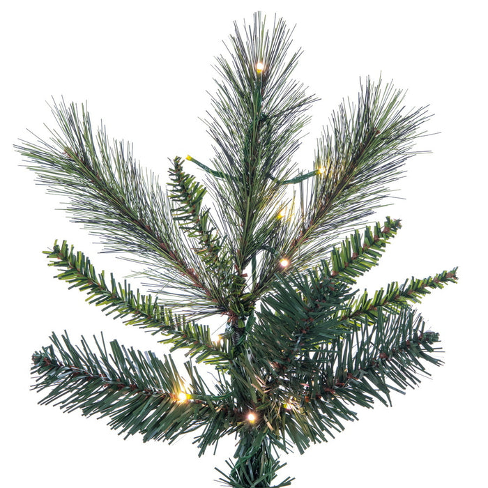 12'Hx73"W PE Brighton Pine Artificial Christmas Tree, LED Pre-Lit (Multi-Mode) -Green - K201291LEDCC